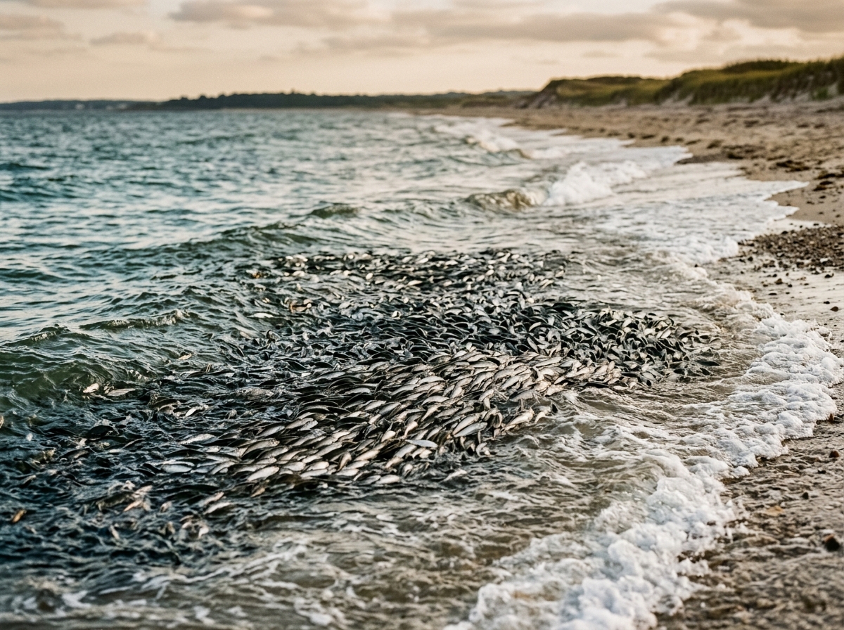 Thousands of Fish Seen Near Shore